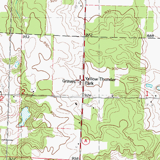 Topographic Map of Yellow Thunder Park, WI