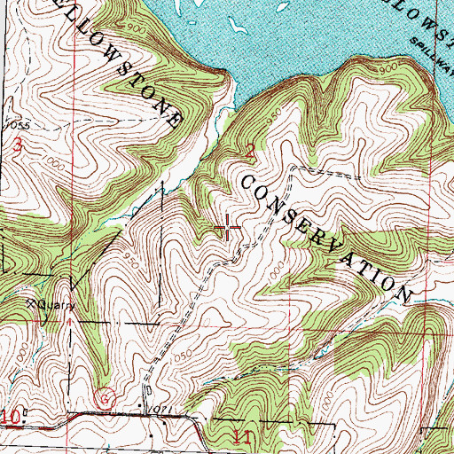 Topographic Map of Yellowstone Conservation Area, WI