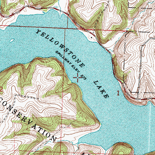Topographic Map of Yellowstone Lake, WI