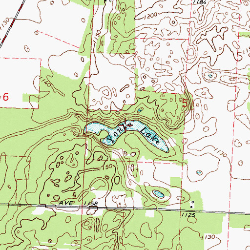 Topographic Map of Yonke Lake, WI
