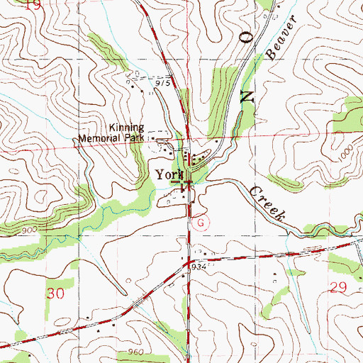 Topographic Map of York, WI