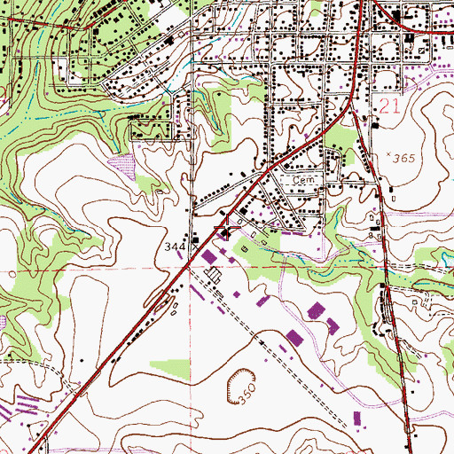 Topographic Map of Discount Plaza Shopping Center, AL