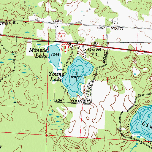Topographic Map of Young Lake, WI