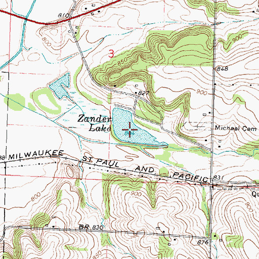 Topographic Map of Zander Lake, WI