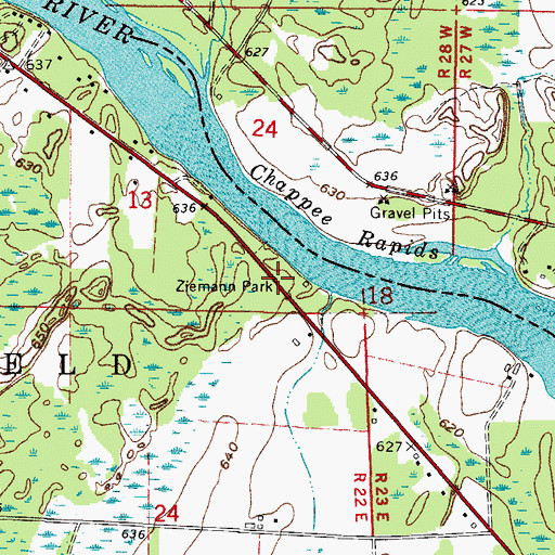 Topographic Map of Ziemann Park, WI