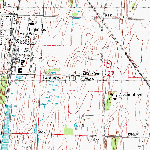 Topographic Map of Zion Cemetery, WI