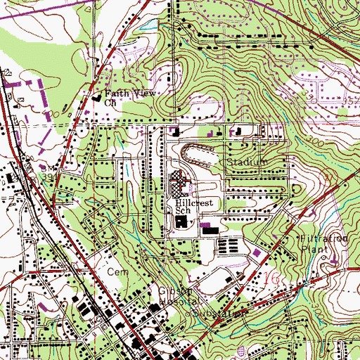 Topographic Map of Enterprise High School, AL