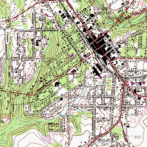 Topographic Map of Enterprise Junior High School, AL
