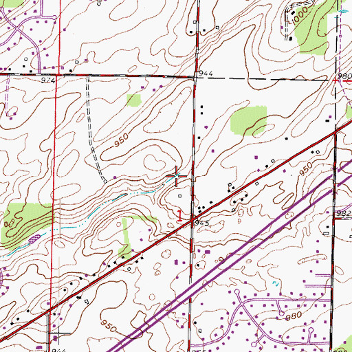Topographic Map of Guthrie, WI