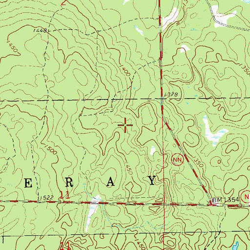 Topographic Map of Lac Courte Oreilles Reservation, WI