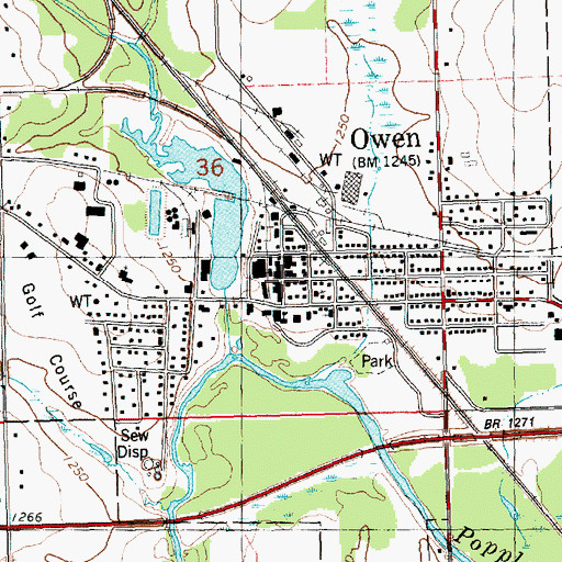 Topographic Map of Owen, WI
