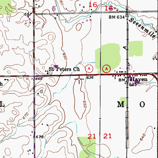 Topographic Map of Haven, WI