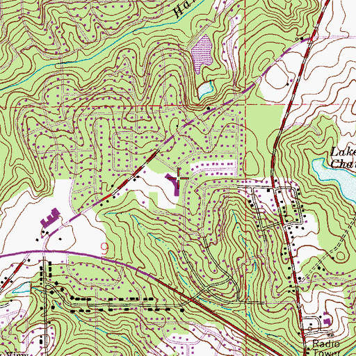 Topographic Map of Holly Hill Elementary School, AL