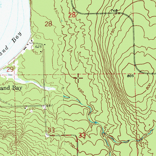 Topographic Map of Red Cliff Reservation, WI