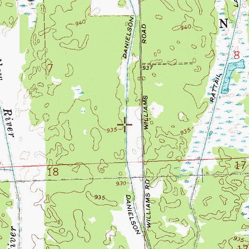 Topographic Map of Necedah National Wildlife Refuge, WI