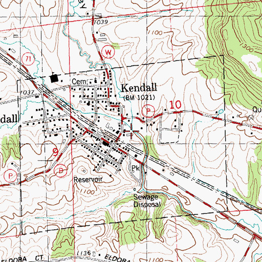 Topographic Map of Spring Valley Creek, WI