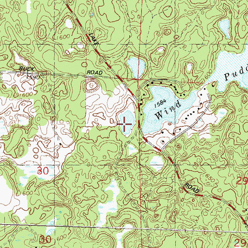 Topographic Map of Rockpile Pond, WI