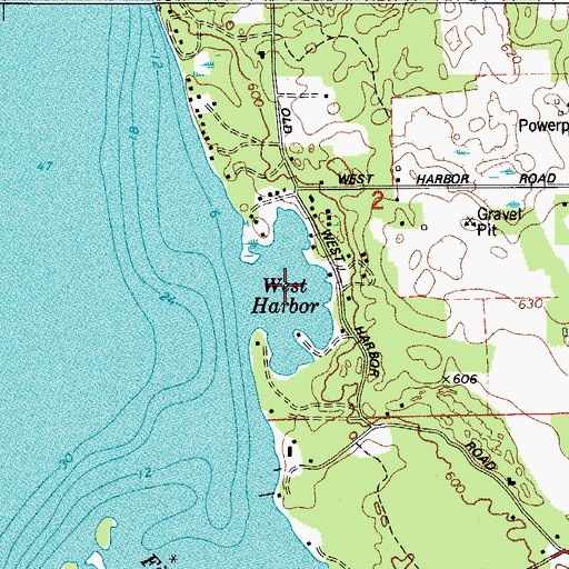 Topographic Map of West Harbor, WI