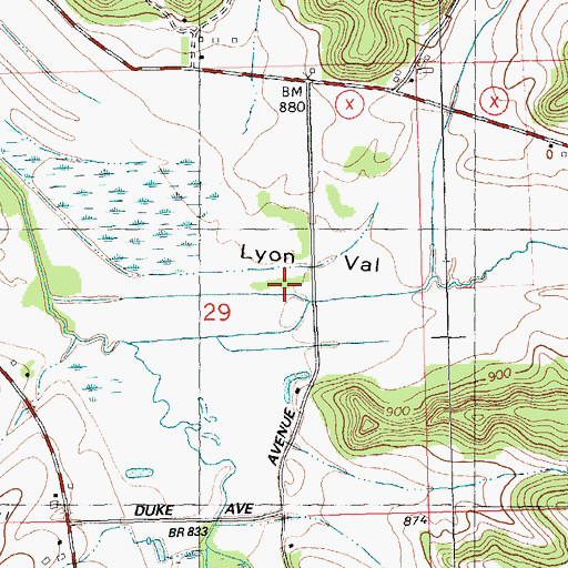 Topographic Map of Lyon Valley, WI