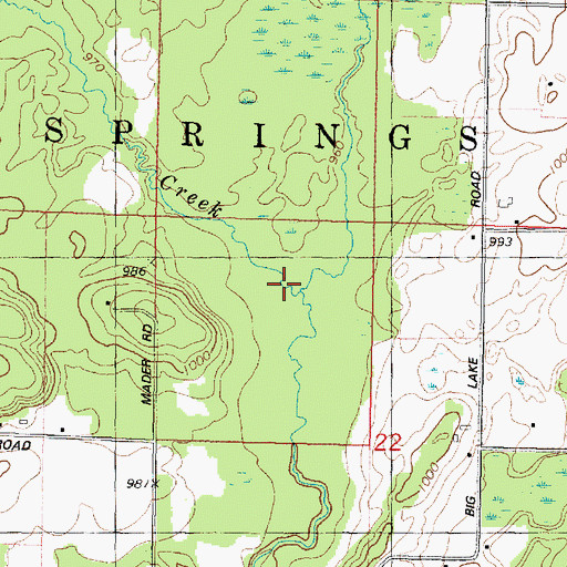 Topographic Map of Island Creek, WI