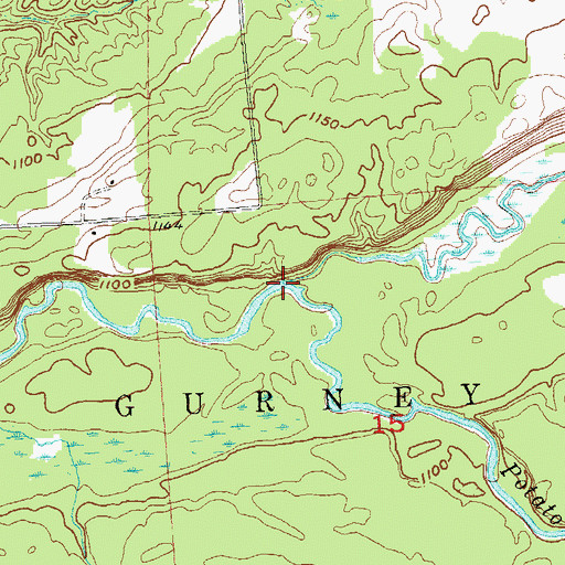 Topographic Map of Lawrence Creek, WI