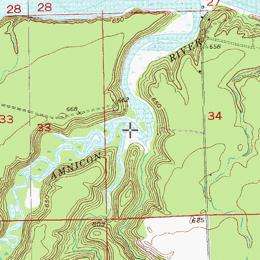 Topographic Map of Miller Creek, WI