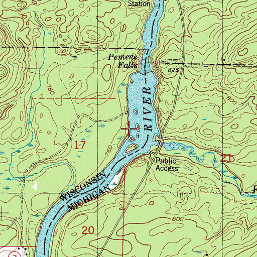 Topographic Map of Mullaney Creek, WI
