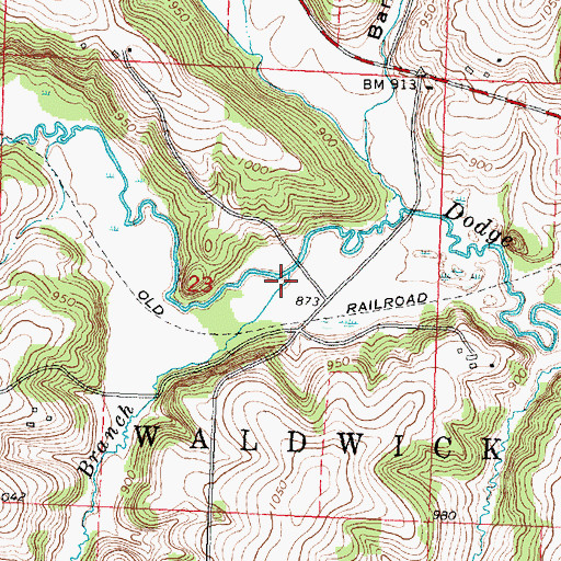 Topographic Map of Whitford Creek, WI
