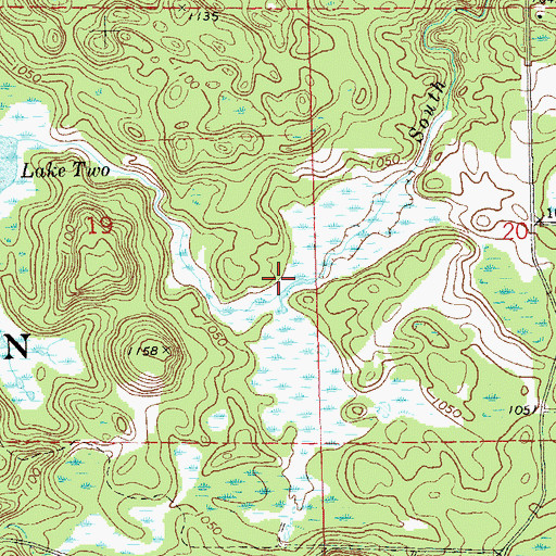 Topographic Map of Namagosh Lake, WI