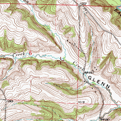 Topographic Map of Regan Creek, WI