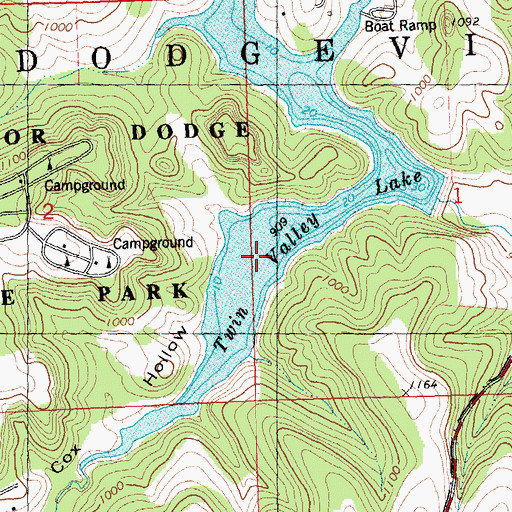Topographic Map of Twin Valley Lake, WI