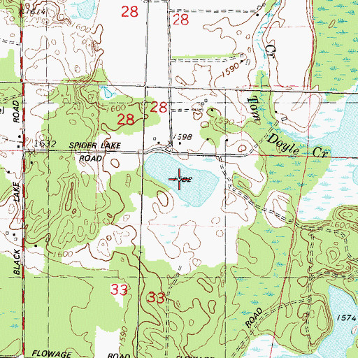 Topographic Map of Roy Fredrich Lake, WI