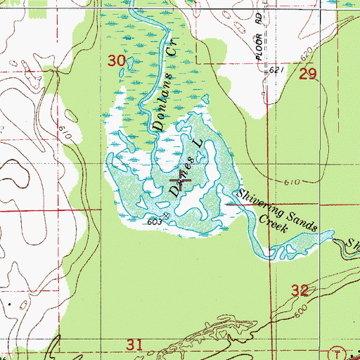Topographic Map of Dunes Lake, WI