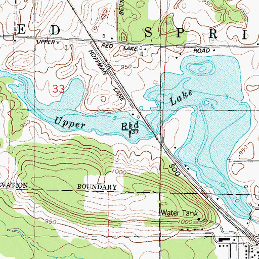 Topographic Map of Upper Red Lake, WI