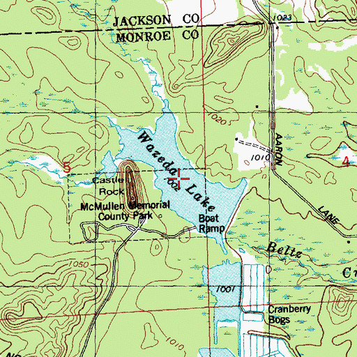 Topographic Map of Wazeda Lake, WI