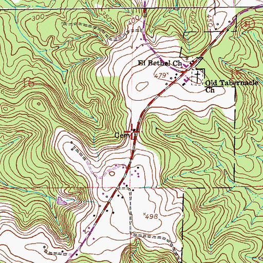 Topographic Map of Pea River Cemetery, AL