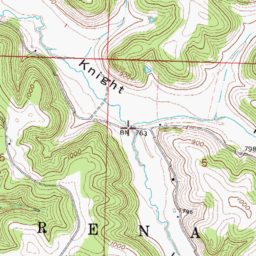 Topographic Map of White Hollow Creek, WI