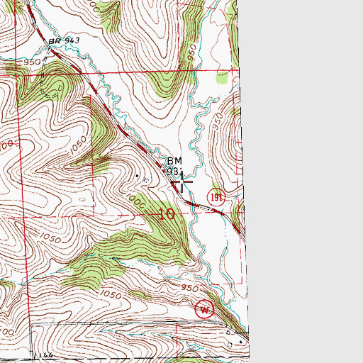 Topographic Map of Ley Creek, WI