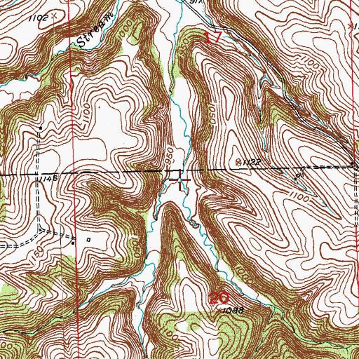 Topographic Map of Baker Creek, WI