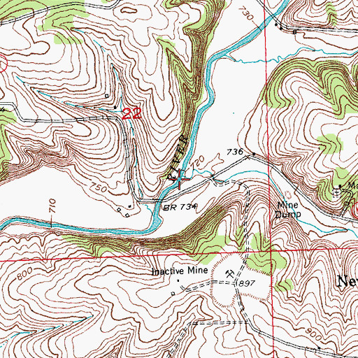 Topographic Map of Diggins Creek, WI