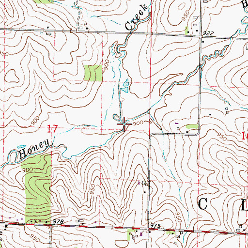 Topographic Map of Hawthorne Creek, WI