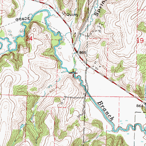 Topographic Map of Urnus Creek, WI