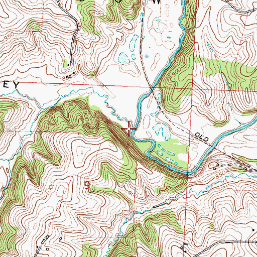 Topographic Map of Olson Creek, WI