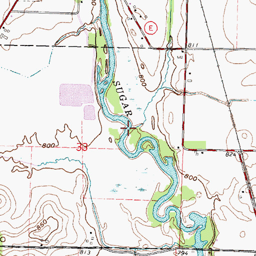 Topographic Map of Marsh Creek, WI