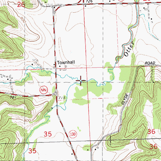 Topographic Map of Penn Hollow Creek, WI