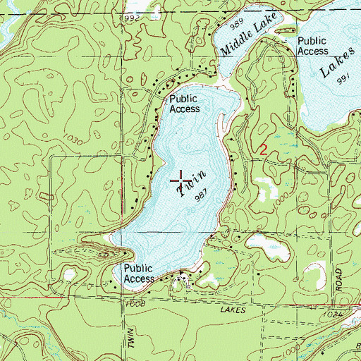 Topographic Map of South Twin Lake, WI