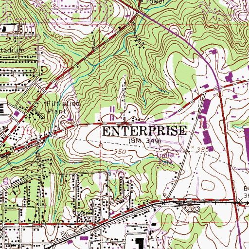 Topographic Map of Rucker Plaza Shopping Center, AL