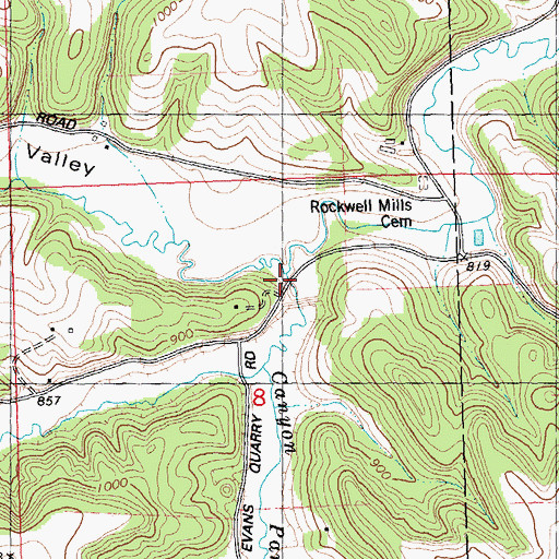Topographic Map of Canyon Park Creek, WI