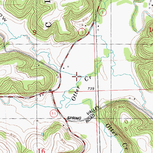 Topographic Map of Norway Hollow Creek, WI