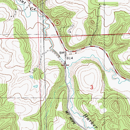 Topographic Map of Harker Creek, WI